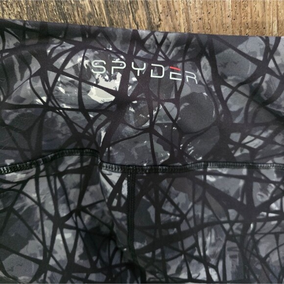Spyder Active Women’s Spider Web Print Athletic Workout ankle Sz Small - Picture 3 of 4